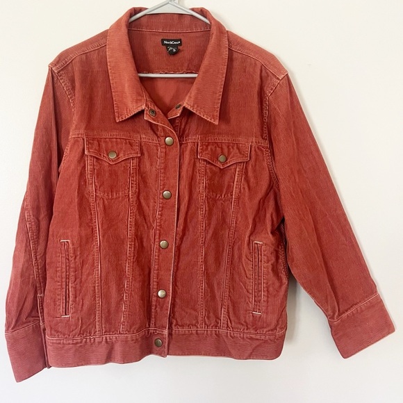 Northcrest Rust Corduroy Western Trucker Jacket 100% Cotton XL 18 Rodeo Country - Picture 1 of 11